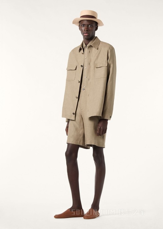 男士衬衫式外套 亚麻