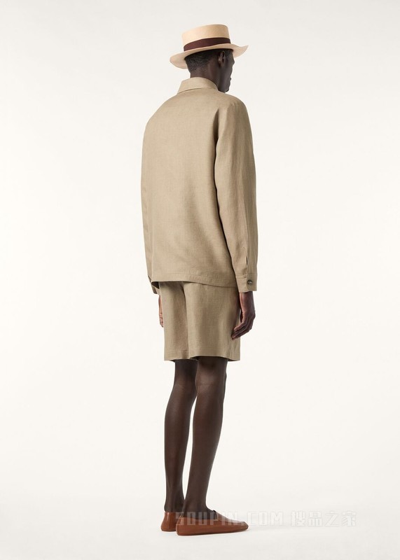 男士衬衫式外套 亚麻