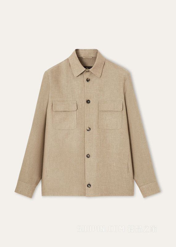 男士衬衫式外套 亚麻