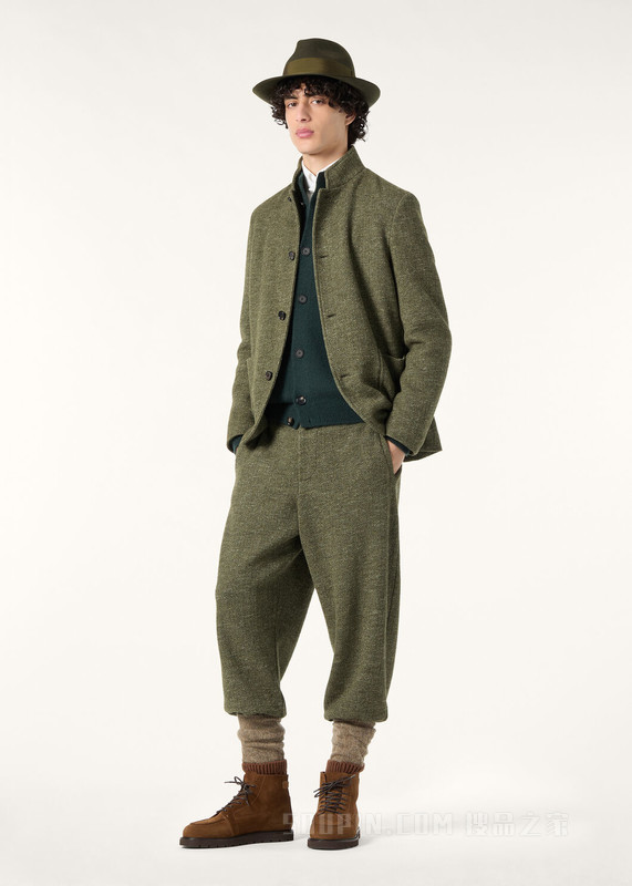 Spagna男士夹克 初剪羊毛, 桑蚕丝, 亚麻
