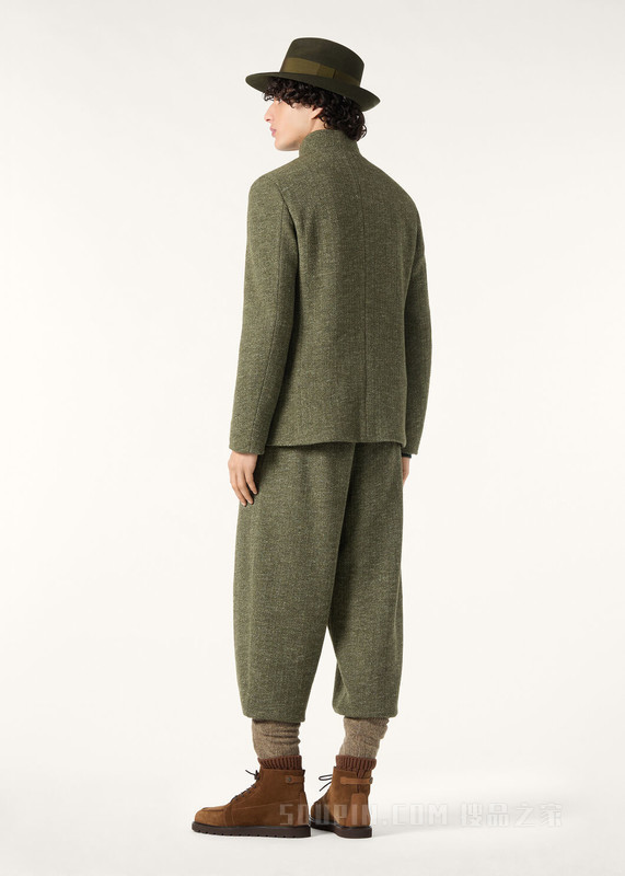 Spagna男士夹克 初剪羊毛, 桑蚕丝, 亚麻