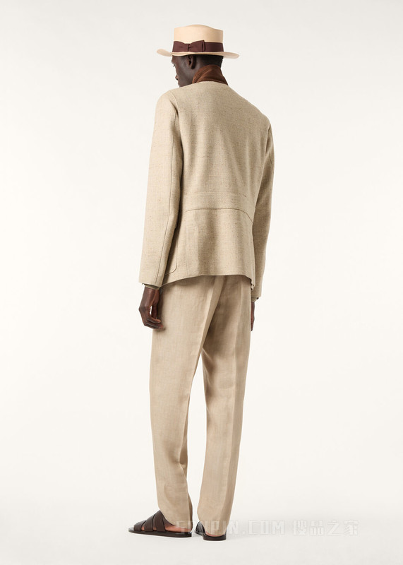 Roadster男士夹克 初剪羊毛, 桑蚕丝, 亚麻