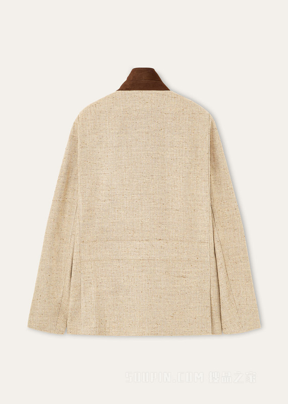 Roadster男士夹克 初剪羊毛, 桑蚕丝, 亚麻