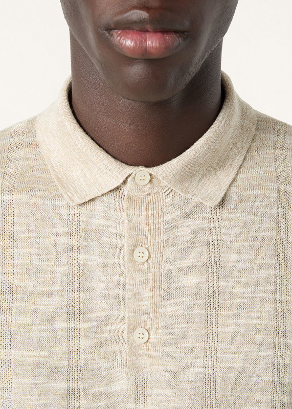 Mayreau男士Polo衫 亚麻, 桑蚕丝