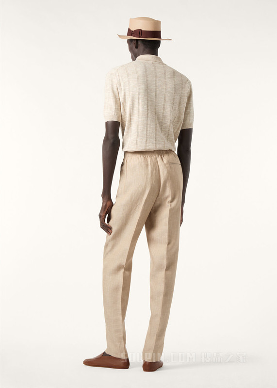 Mayreau男士Polo衫 亚麻, 桑蚕丝