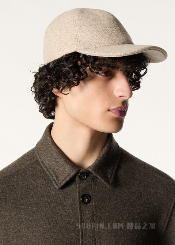 男士棒球帽 初剪羊毛, 羊绒