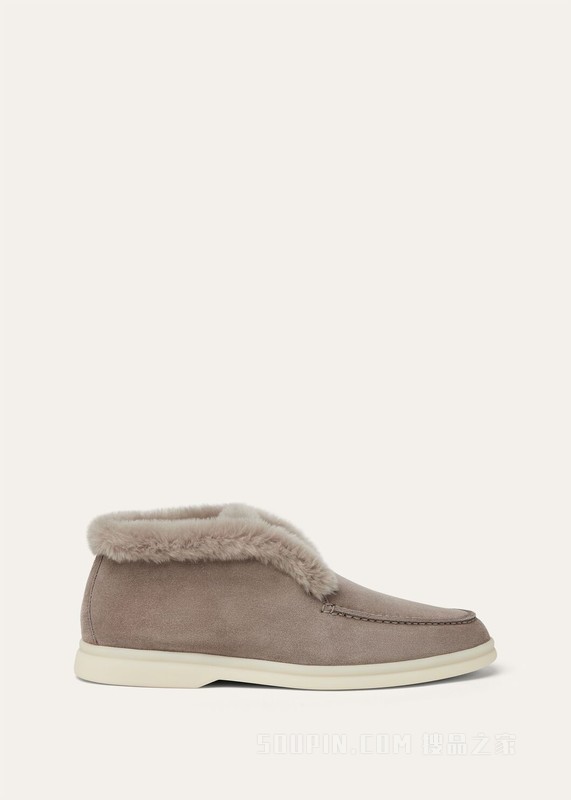 Open Walk 女士踝靴 绒毛牛皮革含皮毛衬里