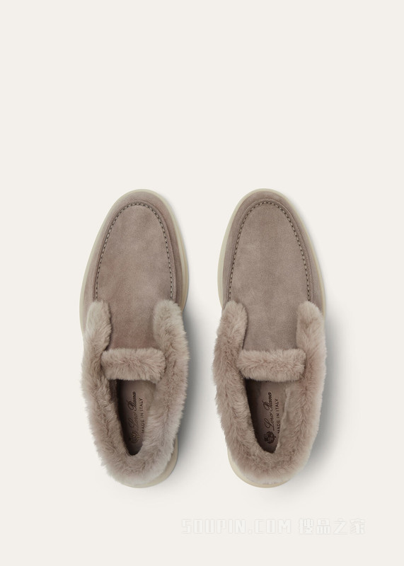 Open Walk 女士踝靴 绒毛牛皮革含皮毛衬里