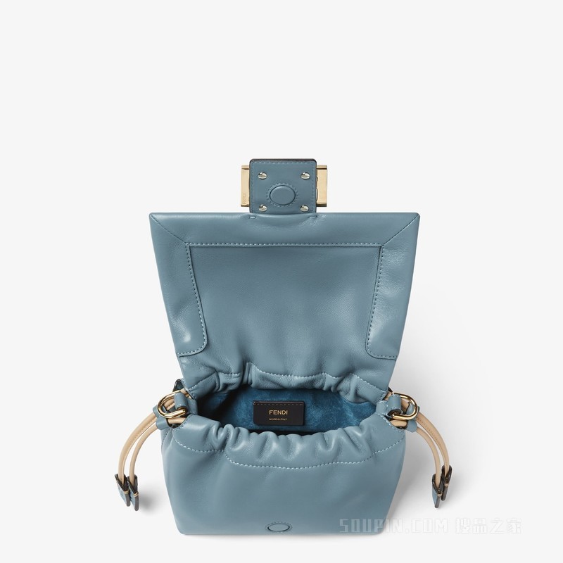 Mamma Baguette小号手袋 水星蓝纳帕皮革迷你手袋