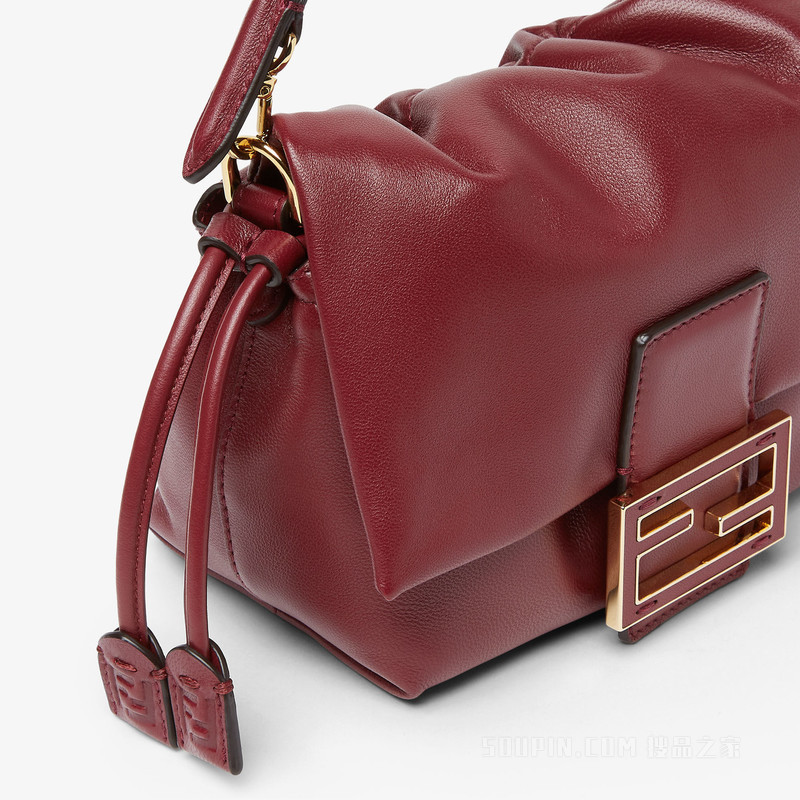 Mamma Baguette小号手袋 酒红色纳帕皮革迷你手袋