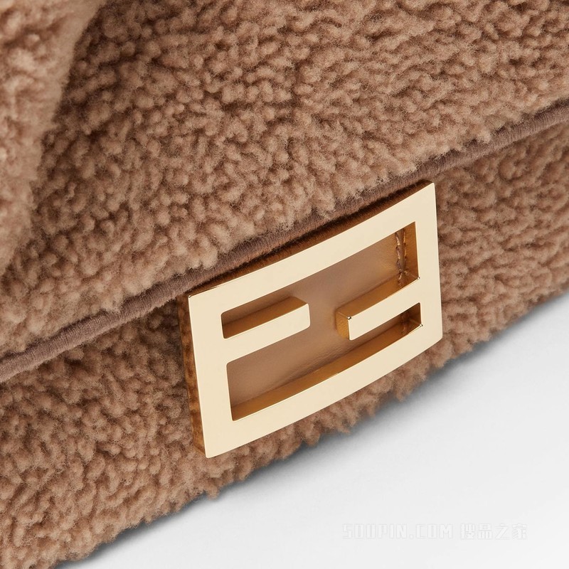 Baguette®迷你手袋 米色羊剪毛手袋