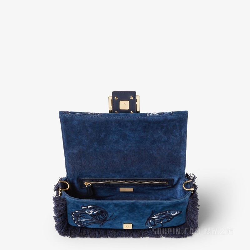 Baguette®手袋 蓝色植绒牛仔面料手袋