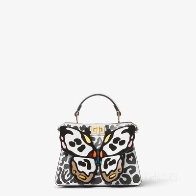 Peekaboo ISeeU Petite 大号Night Butterfly印花皮革手袋