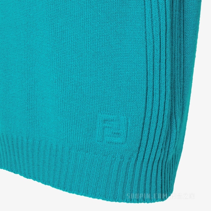 背心 绿松石色羊毛背心