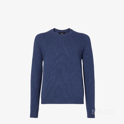 套头衫 蓝色羊绒毛衣
