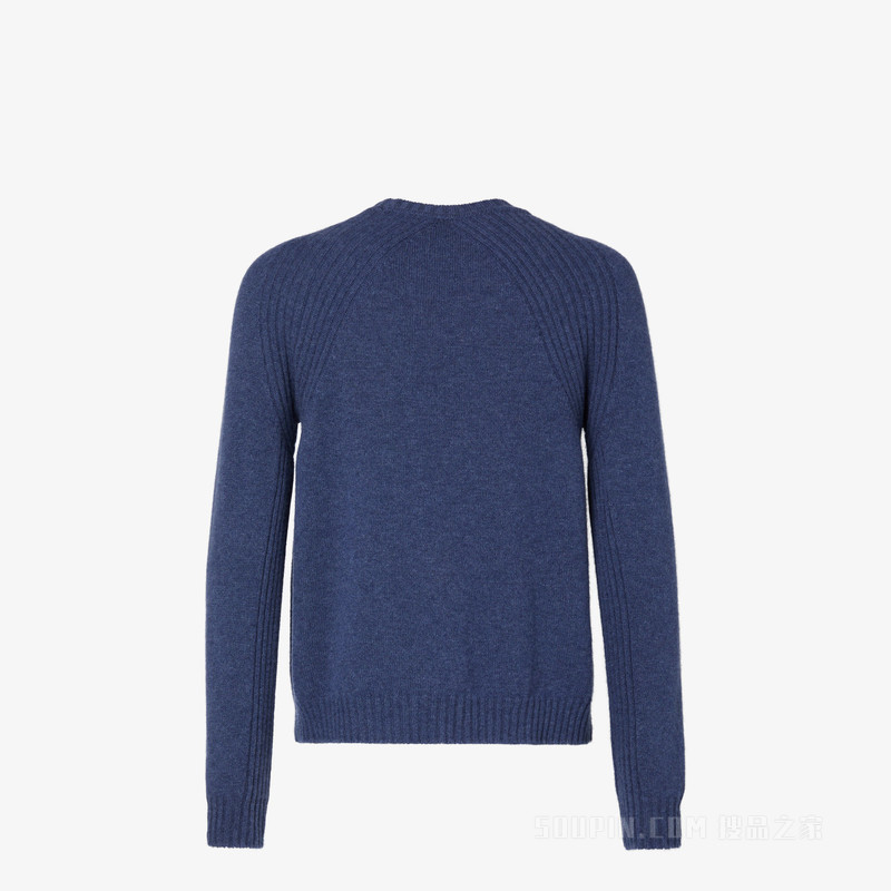 套头衫 蓝色羊绒毛衣