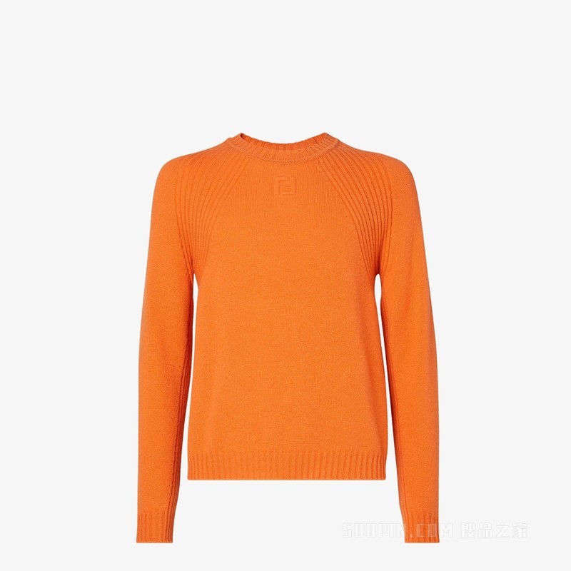 套头衫 橙色羊绒毛衣