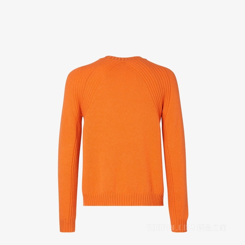 套头衫 橙色羊绒毛衣