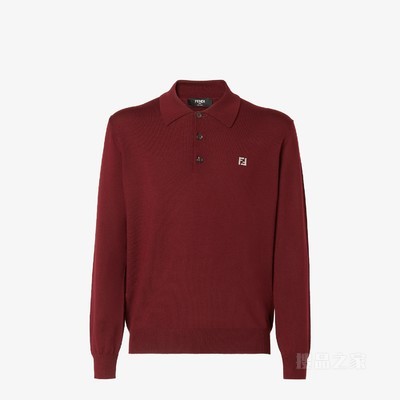 Polo衫 酒红色羊毛Polo衫