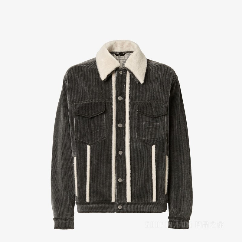 夹克衫 黑色灯芯绒夹克衫