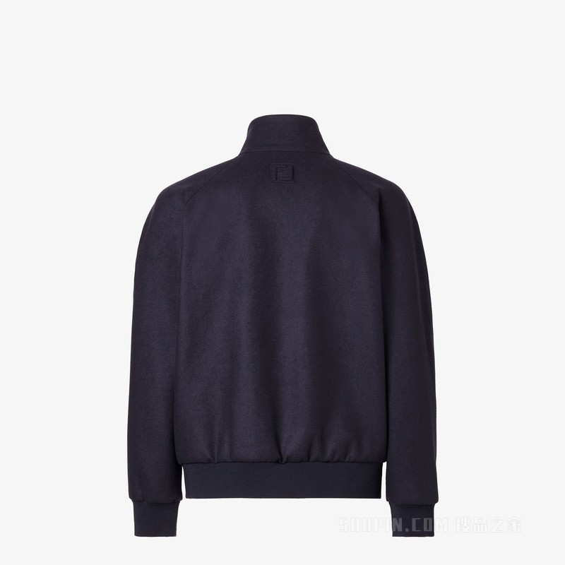 夹克衫 蓝色羊绒飞行员夹克