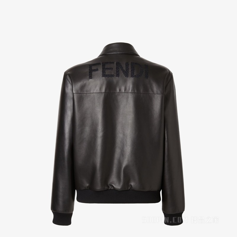 夹克衫 黑色皮革夹克衫