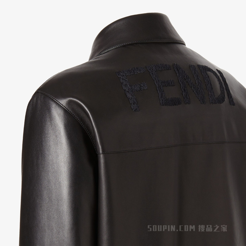 夹克衫 黑色皮革夹克衫