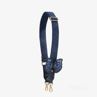 Strap You 蓝色植绒牛仔肩带