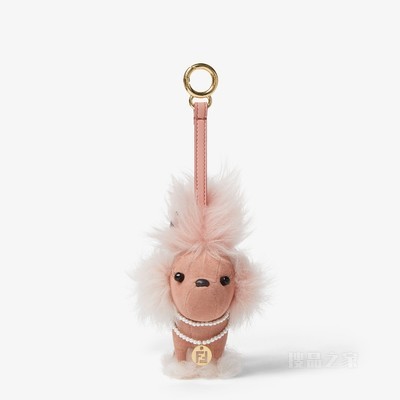 FENDI Lola挂饰 粉红色羊剪毛和布料挂饰
