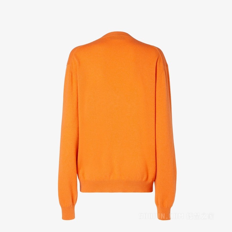 套头衫 橙色羊绒毛衣