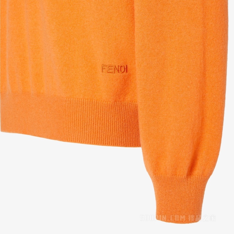 套头衫 橙色羊绒毛衣