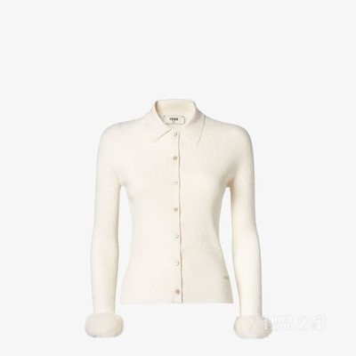 开衫 白色羊毛桑蚕丝开衫