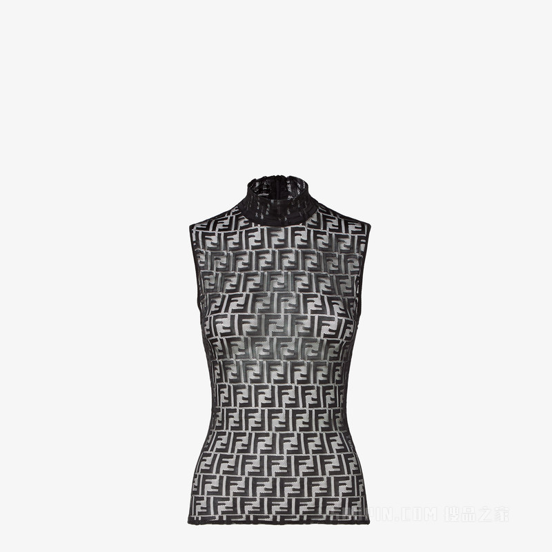 上衣 黑色FF蕾丝上衣