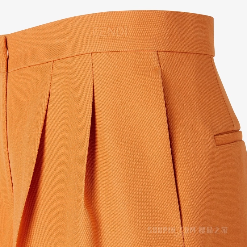 短裤 橙色Grain de Poudre羊毛短裤