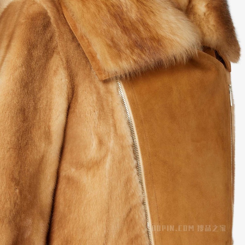 夹克衫 貂皮和羊剪毛夹克衫