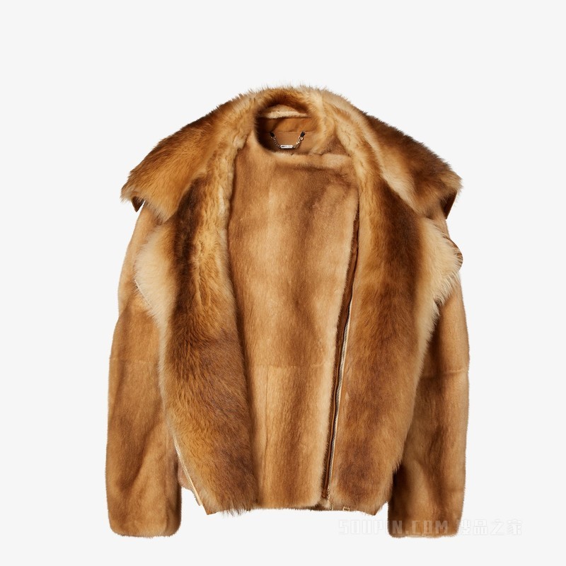 夹克衫 貂皮和羊剪毛夹克衫