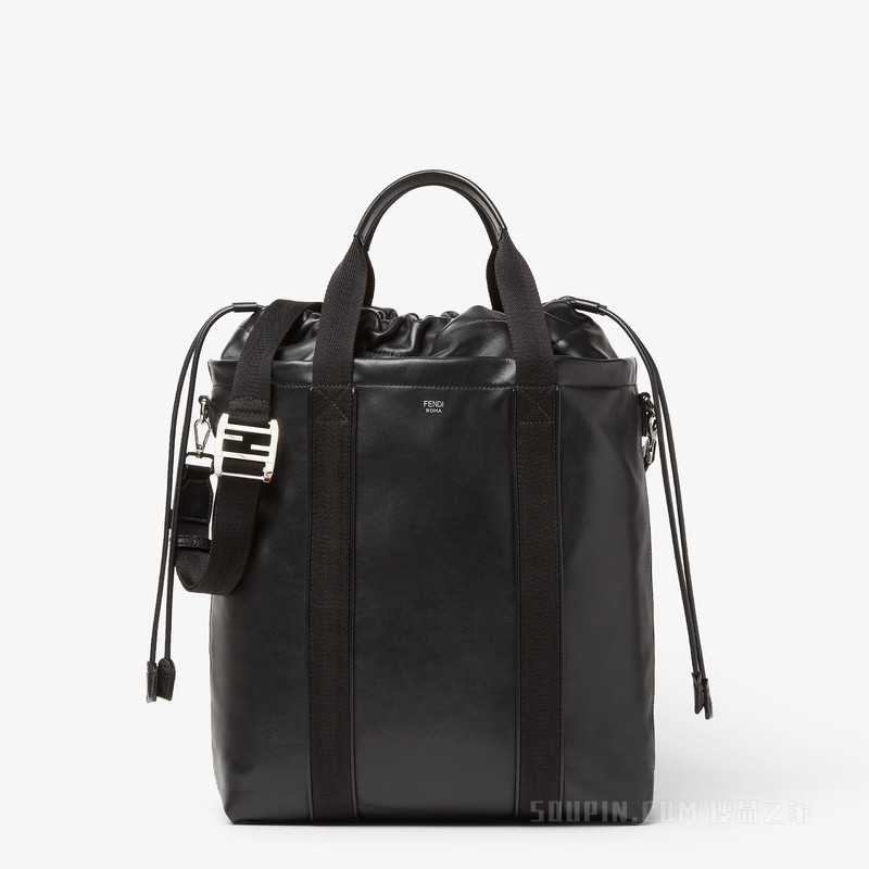 FENDI Flux购物袋 黑色皮革手袋