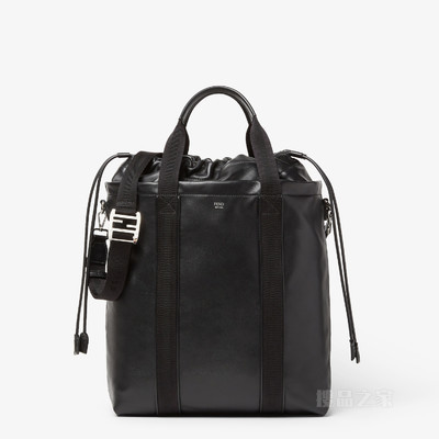 FENDI Flux购物袋 黑色皮革手袋