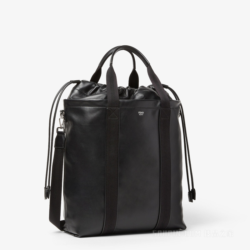 FENDI Flux购物袋 黑色皮革手袋