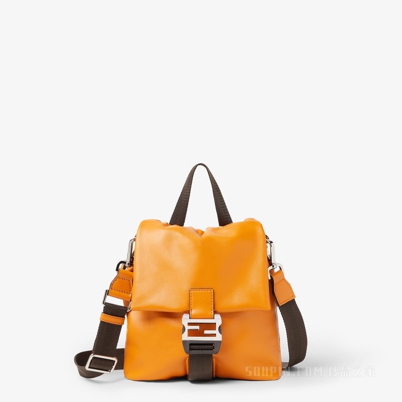 FENDI Flux斜挎包 橙色皮革手袋