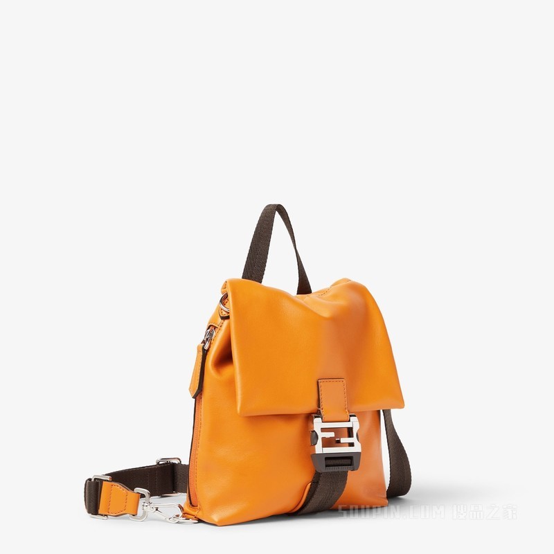 FENDI Flux斜挎包 橙色皮革手袋