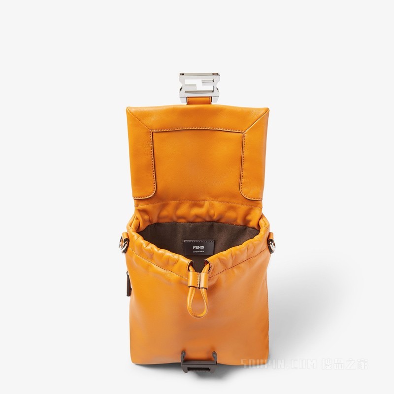 FENDI Flux斜挎包 橙色皮革手袋