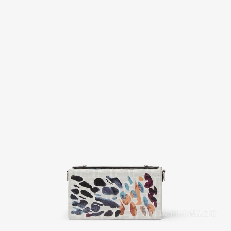 Baguette® Soft Trunk手袋 FENDI Falena印花白色FF帆布手袋