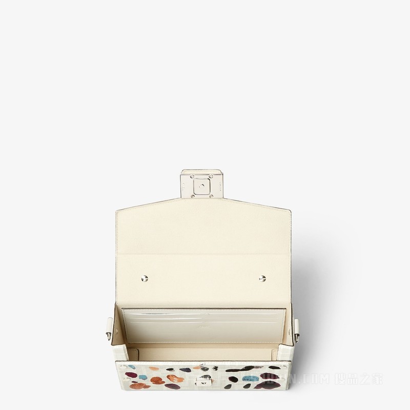 Baguette® Soft Trunk手袋 FENDI Falena印花白色FF帆布手袋