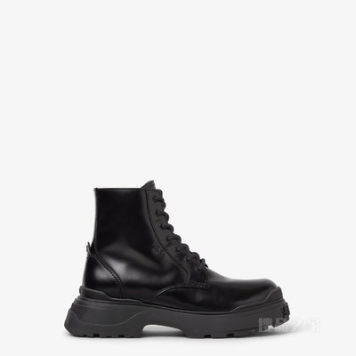 FENDI Force Light靴子 黑色皮革机车靴