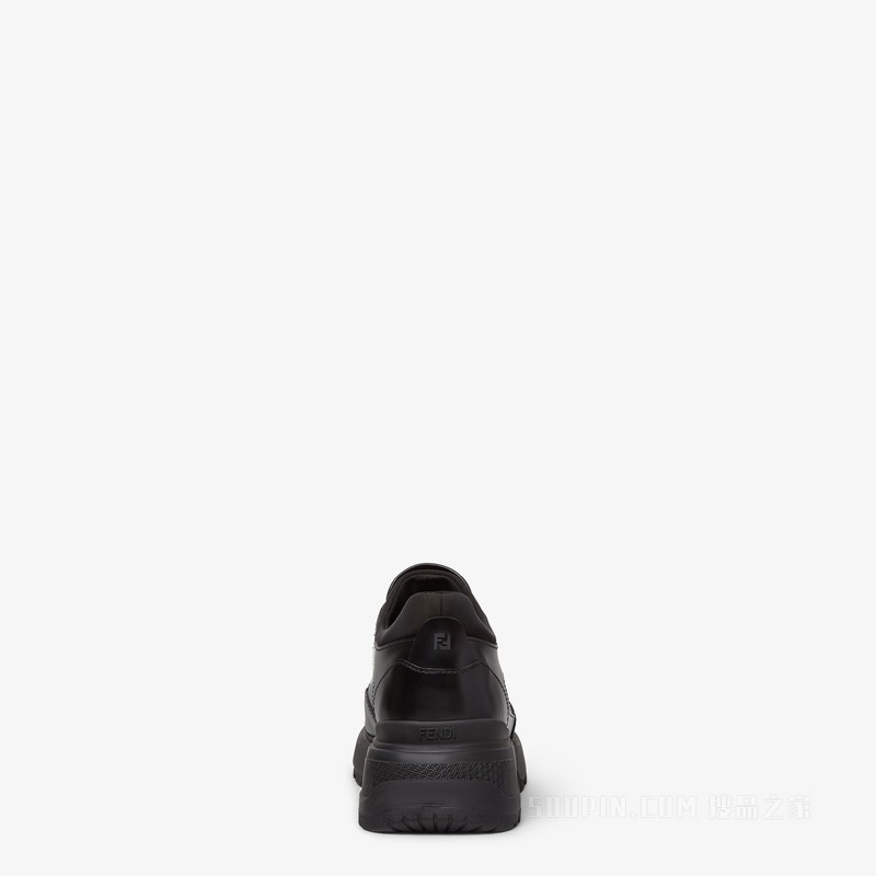 FENDI Force Light系带鞋 黑色皮革系带鞋