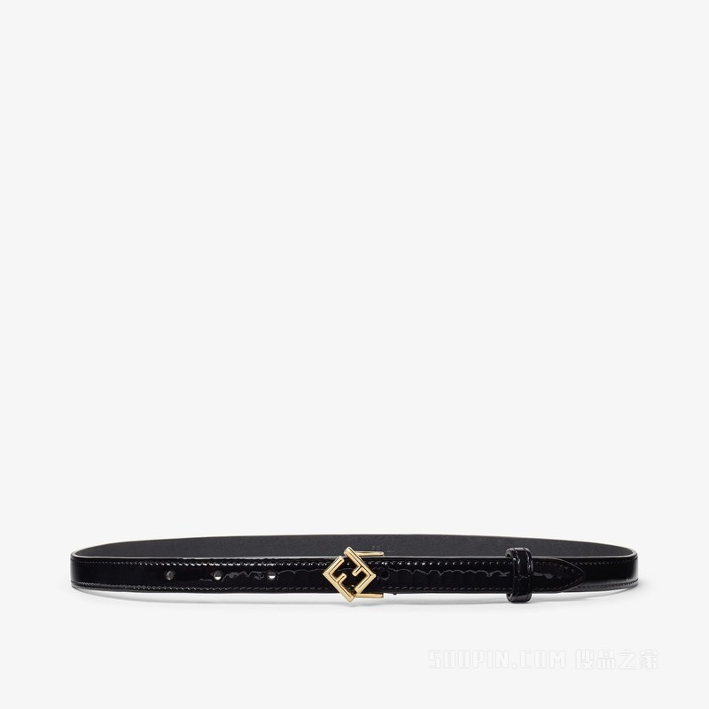 FF Diamonds腰带 黑色漆皮皮带