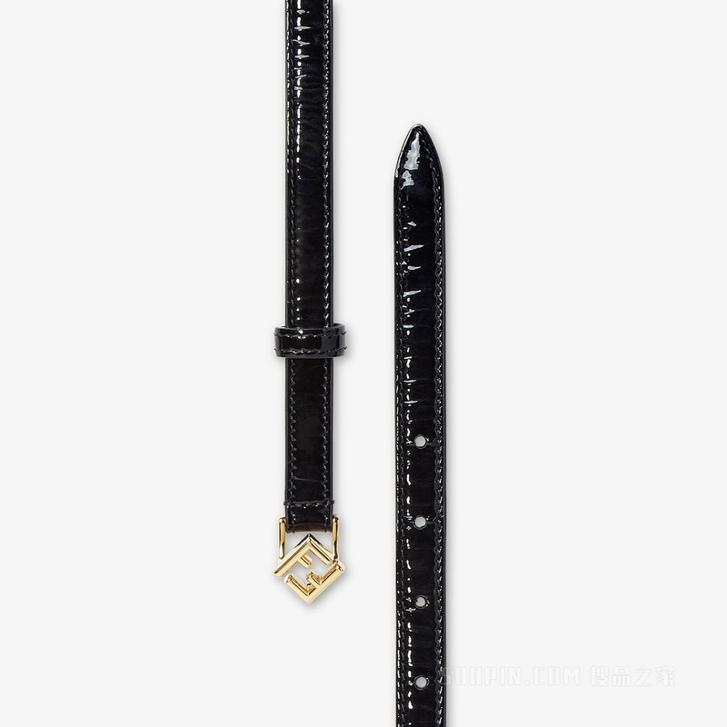 FF Diamonds腰带 黑色漆皮皮带
