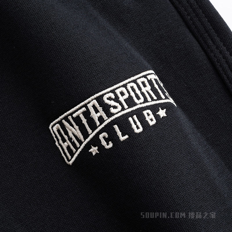 安踏运动复古男子密暖绒针织运动长裤