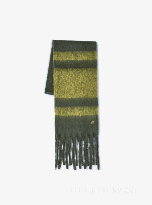 流苏拼色保暖围巾